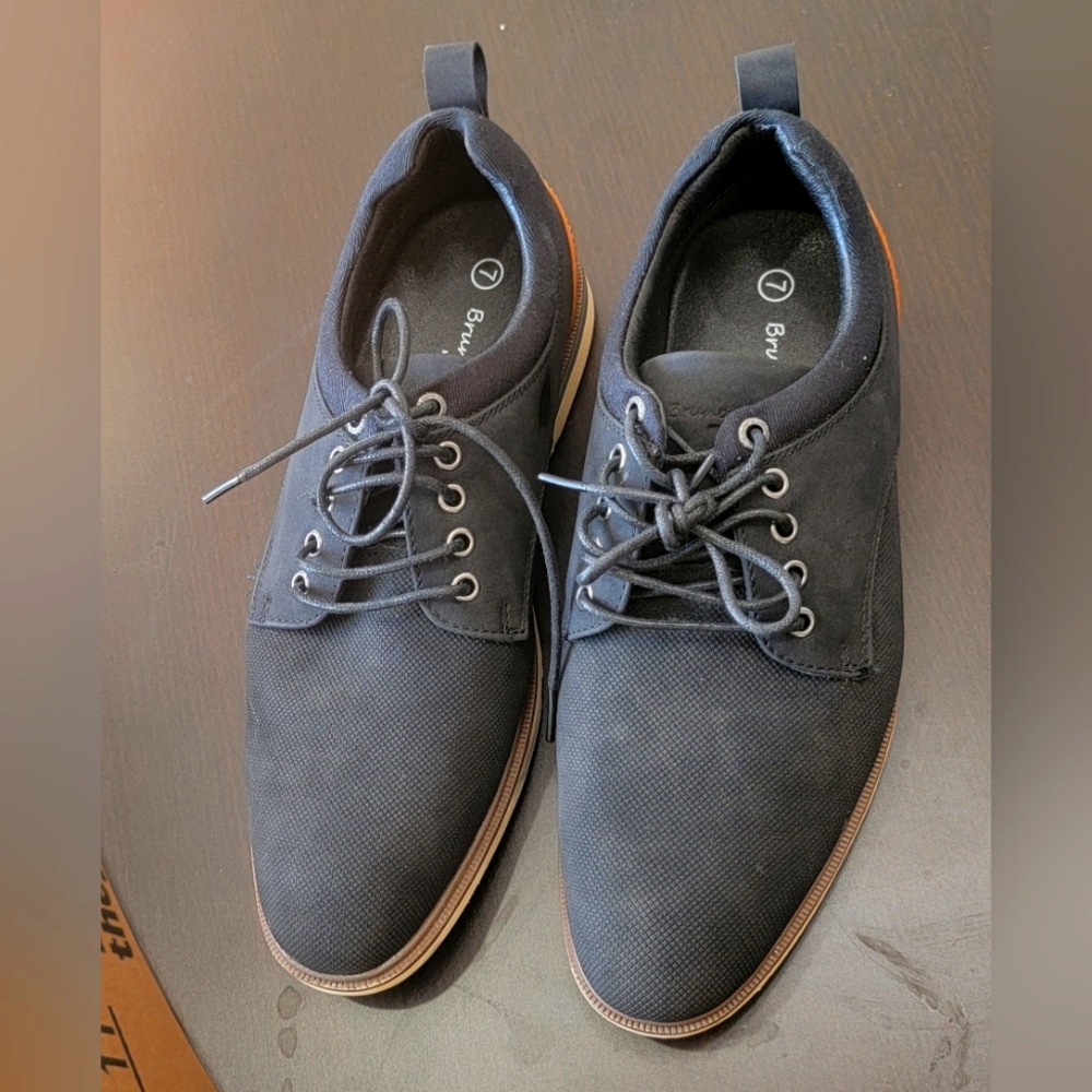 Bruno Marc Classic Oxford Dress Shoes Mens 10 Black Faux Leather Lace Up